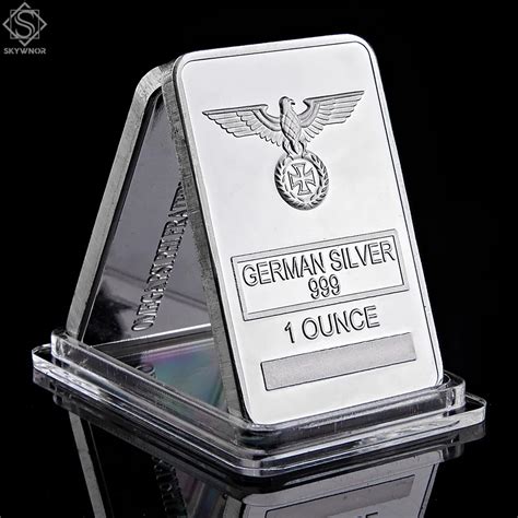 German Eagle Rare 1 Ounce Silver Bar 999 Silver Plated Cross Bar Clear