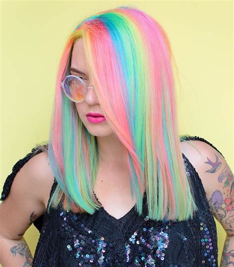 The Neon Rainbow Trend Makes Hair Look Like Its Under A Black Light 24