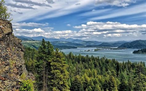 Lake Coeur Dalene Nature Landscapes Mountains Trees Forest