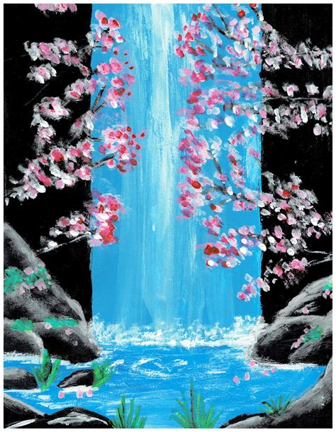 Chinese Wall Art Trending Now Waterfall Original Painting Etsy