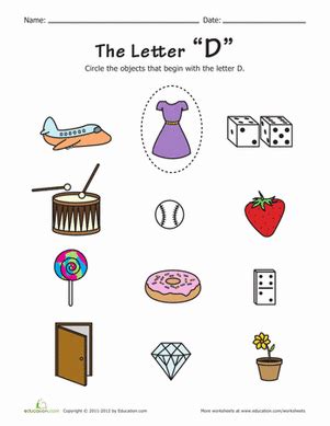Here are some great ideas about things to teach your 2 year old. What's that Start With? D! | Worksheet | Education.com ...