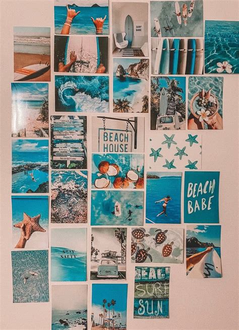 Surfbeach Collage Kit Etsy In 2021 Surf Room Beach Wall Collage