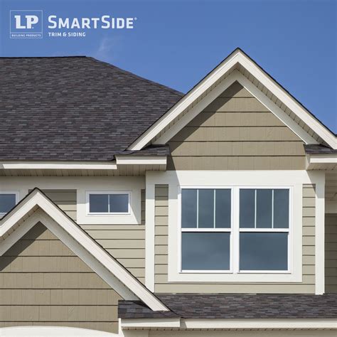 LP SmartSide cedar shakes, trim and lap siding in neutral tones create