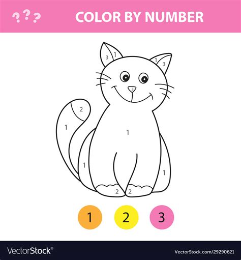 Color By Number Cat Worksheet Education Com In 2020 Coloring Riset