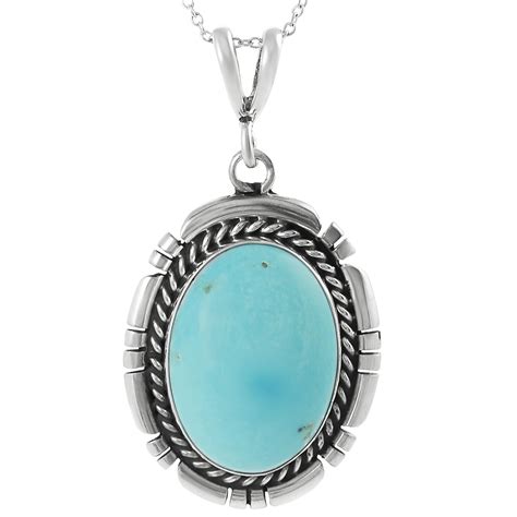 Tressa Sterling Silver Genuine Turquoise Necklace Overstock Shopping