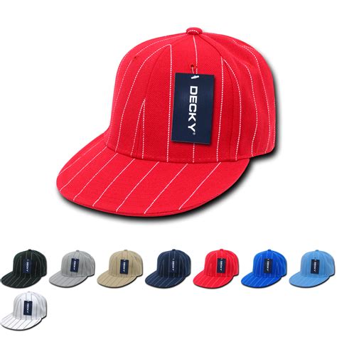 Fitted Pin Stripe Flat Bill Snapback Hats Decky Rp3 The Park Wholesale