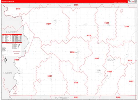Sioux County Ia Zip Code Maps Red Line