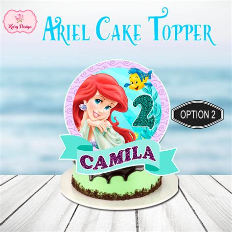 Princess Ariel Cake Topper Printable Little Mermaid Cake Etsy