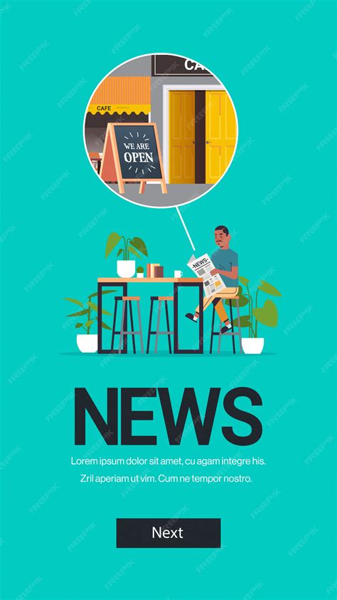Premium Vector | Man holding newspaper reading daily news about
