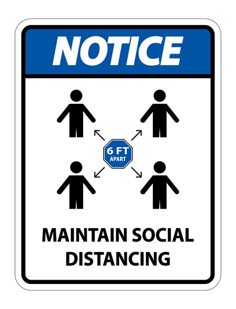 Maintain social distancing notice 1213000 Vector Art at Vecteezy