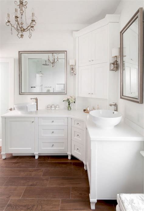 Space, thanks to its corner design. Elegant White Bathroom Vanity Ideas 55 Most Beautiful ...