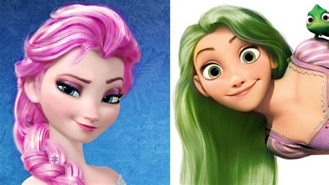 Disney princesses taught you that you could brush your hair with a fork and that woodland creatures make excellent best friends. If Disney Princesses Change Hair Color - YouTube