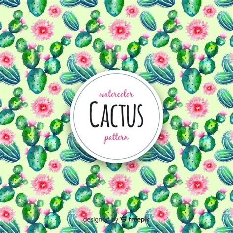 Premium Vector Watercolor Cactus Pattern