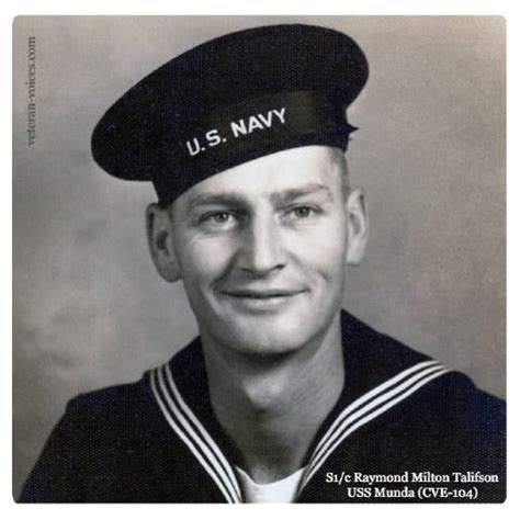 S C Raymond Milton Talifson USS Munda CVE World War II Veteran Voices Military