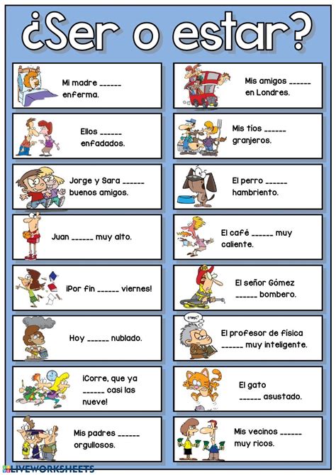 El Verbo Ser Worksheet Pdf