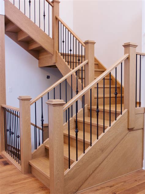 Amazing Wood Stair Rail With Metal Spindles Ideas Stair Designs
