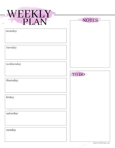 Weekly Planner Template Printable Planner Pages Weekly Planner