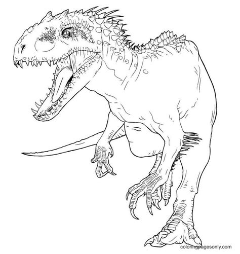 Dinosaur Jurassic World T Rex Coloring Page Free Printable Coloring Pages