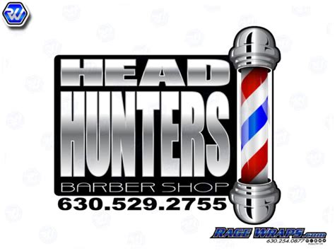 Head Hunters Barber Shop Logo Design Rage Wraps
