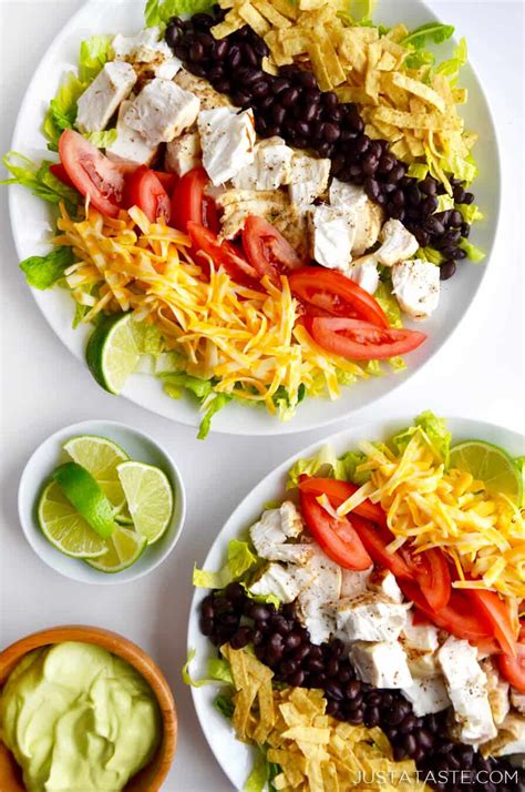 Fish Taco Salad With Avocado Dressing Just A Taste