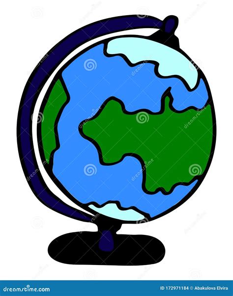 Hand Drawn Globe Doodle Sketch Style Icon Decoration Element