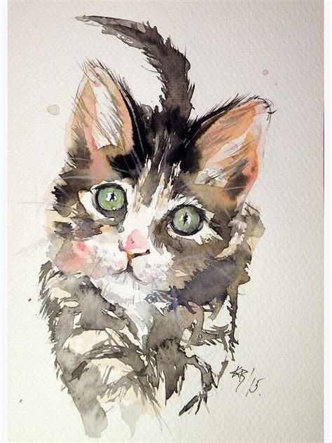 Little Cat Canvas Print By Kovacsannabrigi Watercolor Art Cat