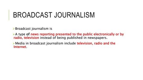 Types Of Journalism Ppt
