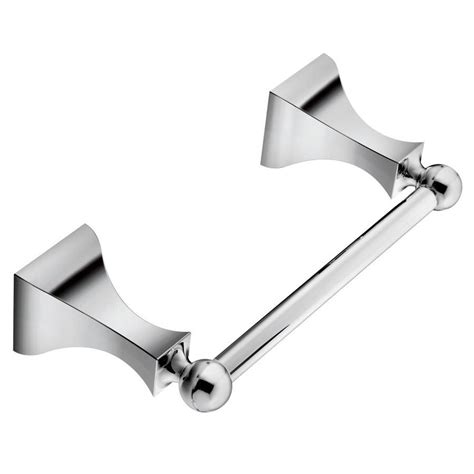 A toilet paper holder includes several parts: Shop Moen Retreat Chrome Surface Mount Toilet Paper Holder ...