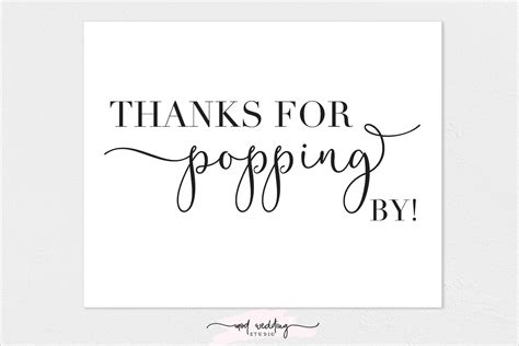Thanks For Popping By Sign Printable Sign Baby Shower Etsy