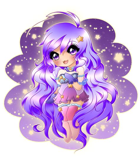 Starlight Girl Anime Chibi Chibi Drawings Purple Art