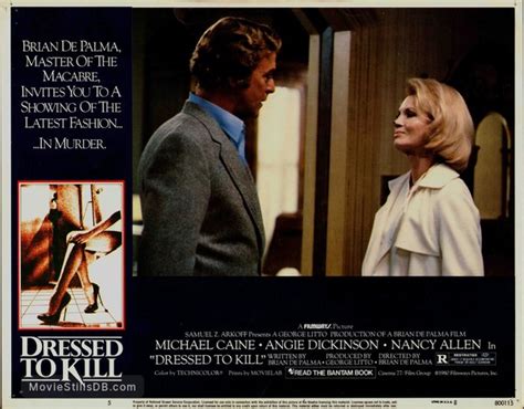 Dressed To Kill Lobby Card With Michael Caine And Angie Dickinson