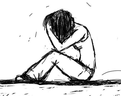 Drawing Depressed Sad Girl Anime Crying Pencil Depression Coloring