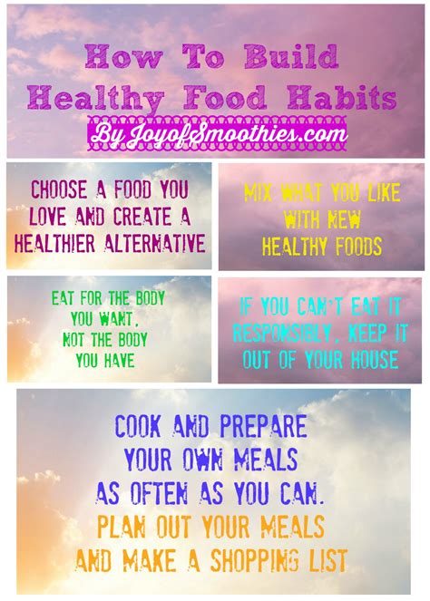 Build Healthy Food Habits Healthy Eating Tips