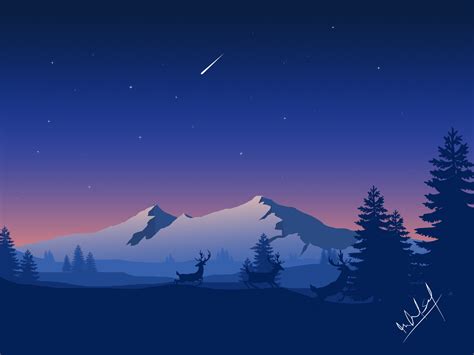 Winter Landscape Vector Art By Md Said On Dribbble