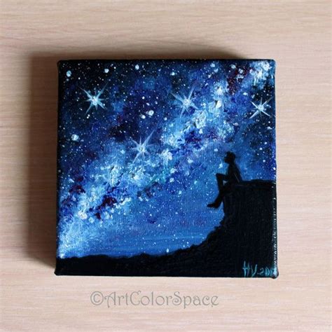 Milky Way Mini Painting Oil Painting On Canvas Starry Sky Galaxy