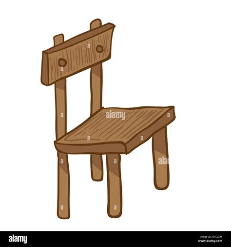 Wooden Chair Cartoon Doodle On White Stock Vector Image And Art Alamy