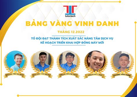 BẢNG VÀNG VINH DANH THÁNG 12 2022 Thế giới Cơ khí chính xác