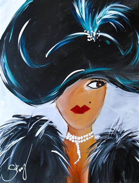 Sassy Diva Art Deco Paintings Illustration Art Female Art
