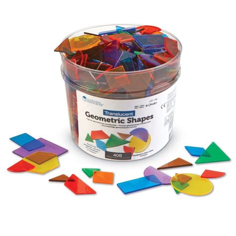 Learning Resources Translucent Geometric Shapes Geometry Common Core