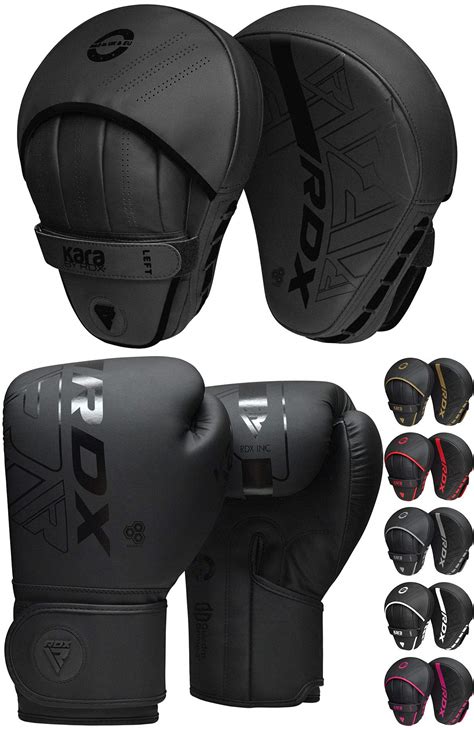 Buy Rdx Boxing Pads And Gloves Set Maya Hide Leather Kara Hook And Jab