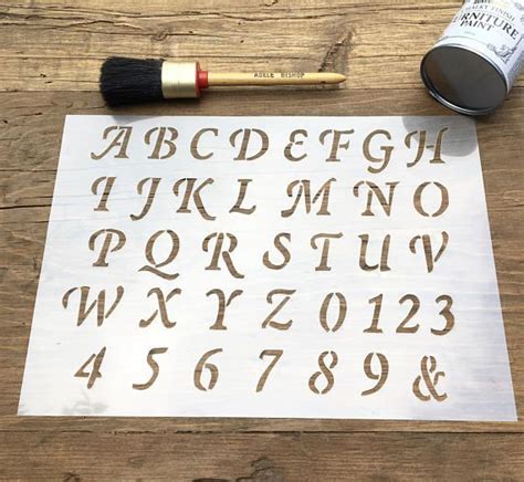 Old English Capital Letters Alphabet Stencil For Walls Etsy
