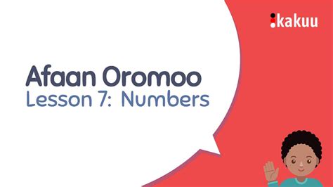 Lesson 7 Numbers Learn Afaan Oromoo Through English Youtube