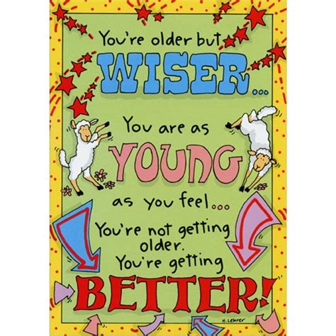 Older But Wiser Funny Humorous Birthday Card
