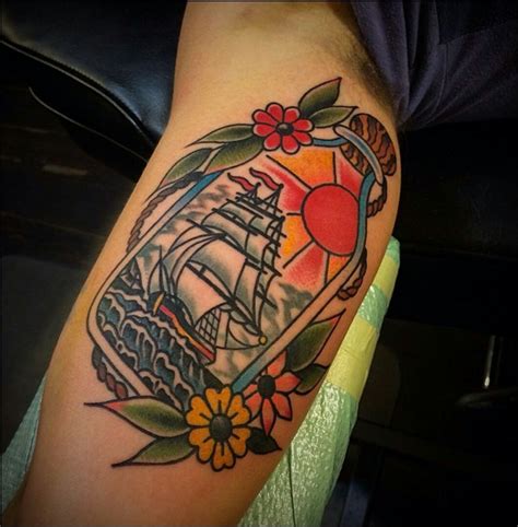 By alex @ nirvana tattoo studio, glasgow, scotland. Ship in a bottle by Chris at ocho placas : tattoos ...