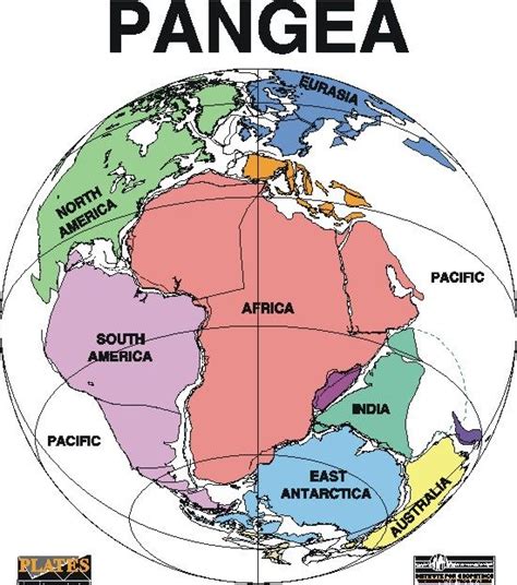 Pangea Plate Tectonics Continental Drift Theory Map