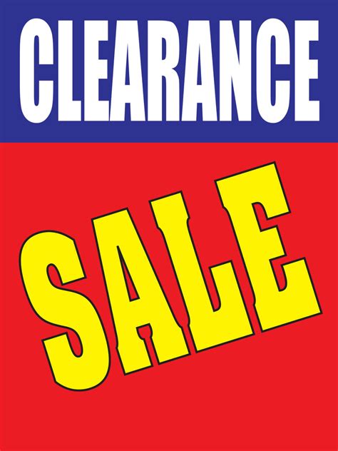 Clearance Sale 18x24 Store Business Retail Promotion Signs