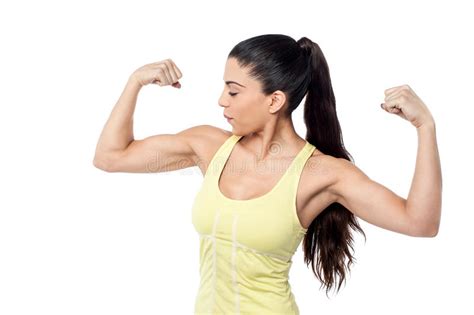 Muscular Man Flexing His Biceps Stock Photo Image Of Muscular