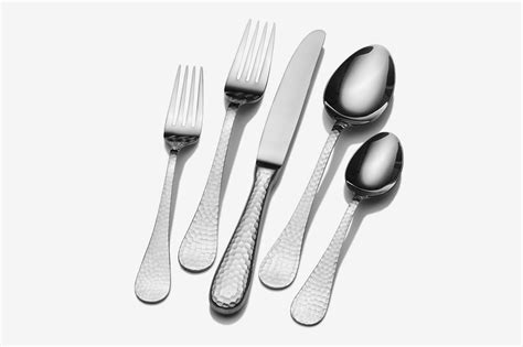 flatware sets hammered silverware stainless wallace steel