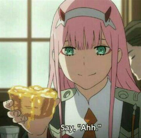 Zero two pulling hiro in the strelizia. Metadinha Zero Two and Hiro | Anime, Casal anime, Metadinhas