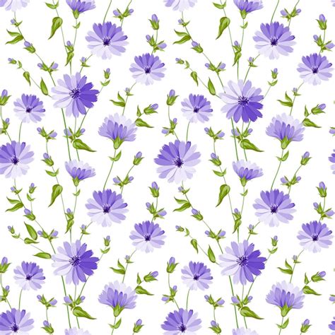 Purple Flowers Pattern Background Vector Premium Download